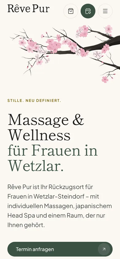 Startseite von revepur.de in der Smartphone-Ansicht