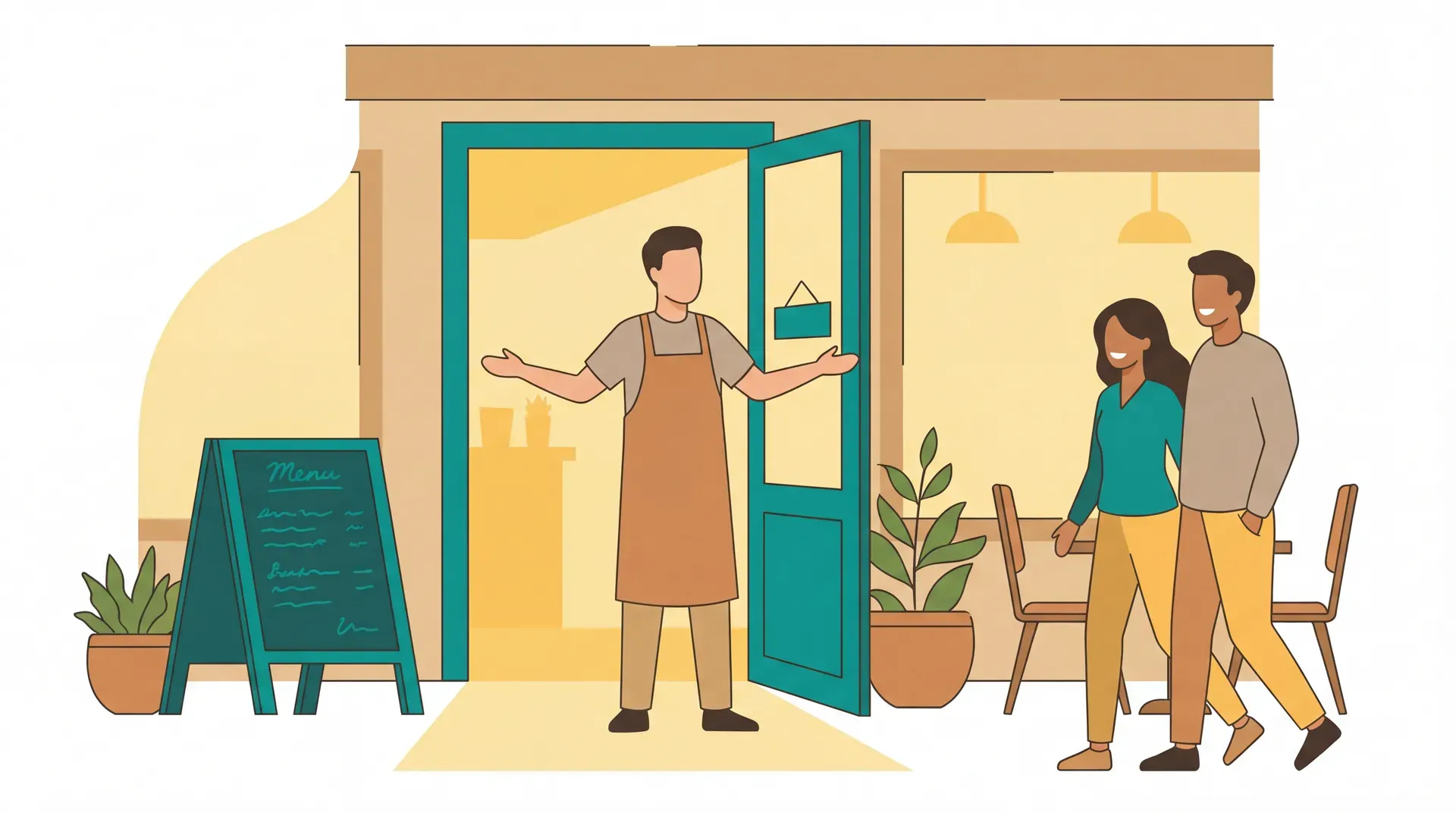 Einladender Eingangsbereich eines Restaurants